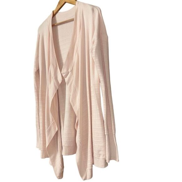 Lululemon Find Your Calm Wrap cardigan Chantilly peachy pink cotton silk blend - Picture 6 of 16